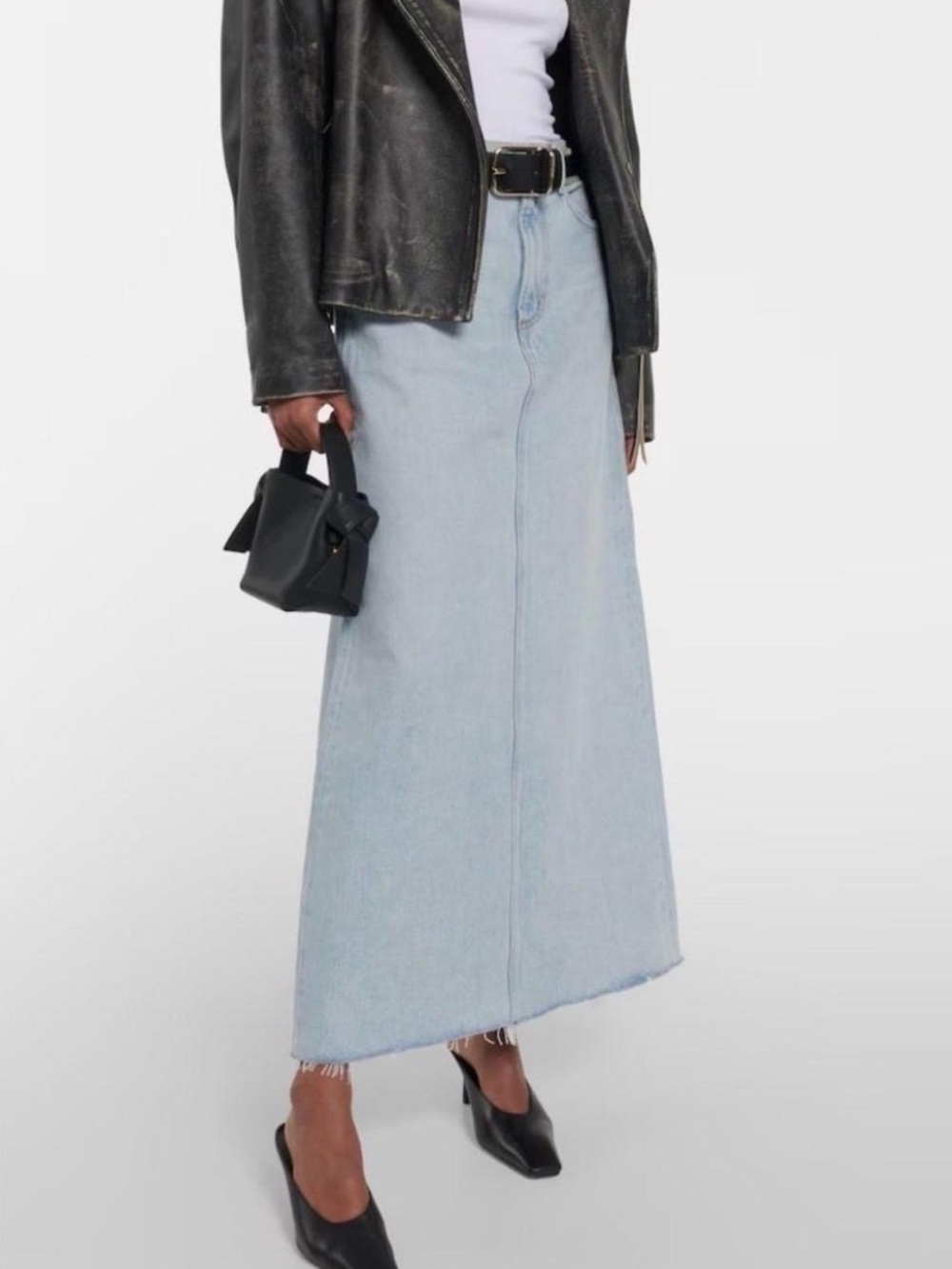 AGOLDE ‘Hilla’ Light Wash Denim Maxi Skirt Size 26